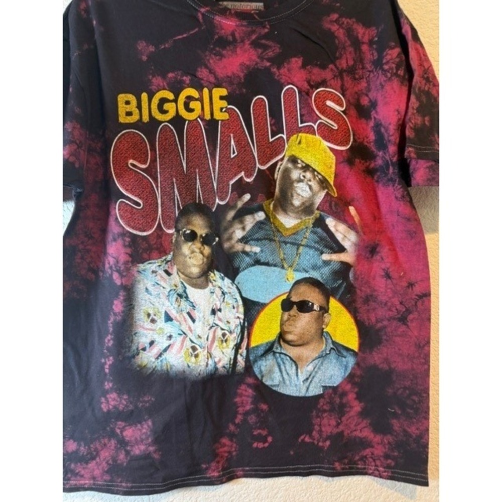 BIG‎ Biggie Smalls King of New York Hip Hop Collage Rap Tie Dye T-Shirt Sz Small - Picture 2 of 3